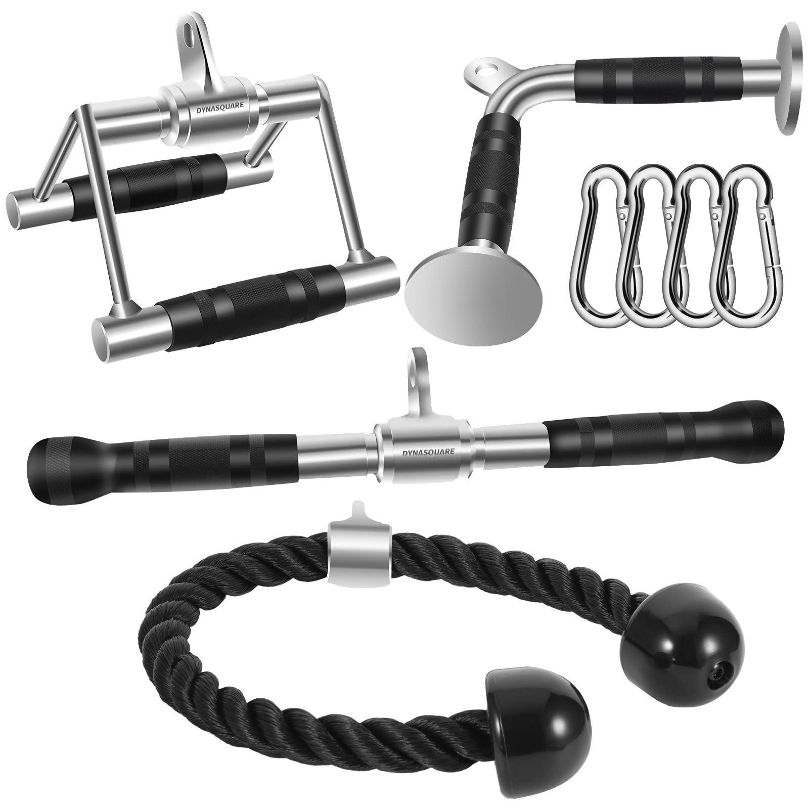 Tricep Press Down Cable Machine Attachment, Body Building, LAT Pulldown Attachments, Home Gym Accessories, Double D Handle, V Bar, Tricep Rope, Pull Down Bar