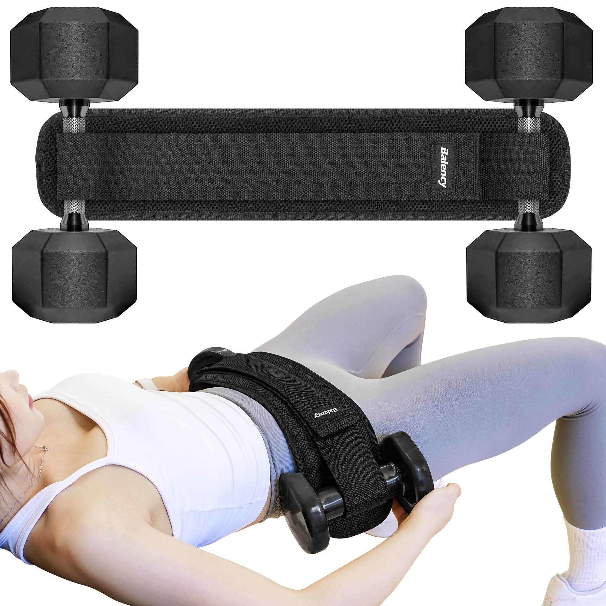 Hip Thrust Belt, Balency Hip Thrust Belt for Dumbbells Heavy, Booty Belt for Hip Thrust, Slip-Resistant Padding Hip Thrusts Belt for Gym or Home Workouts, Hip Thrust Band for Dumbbell Kettlebell Plate