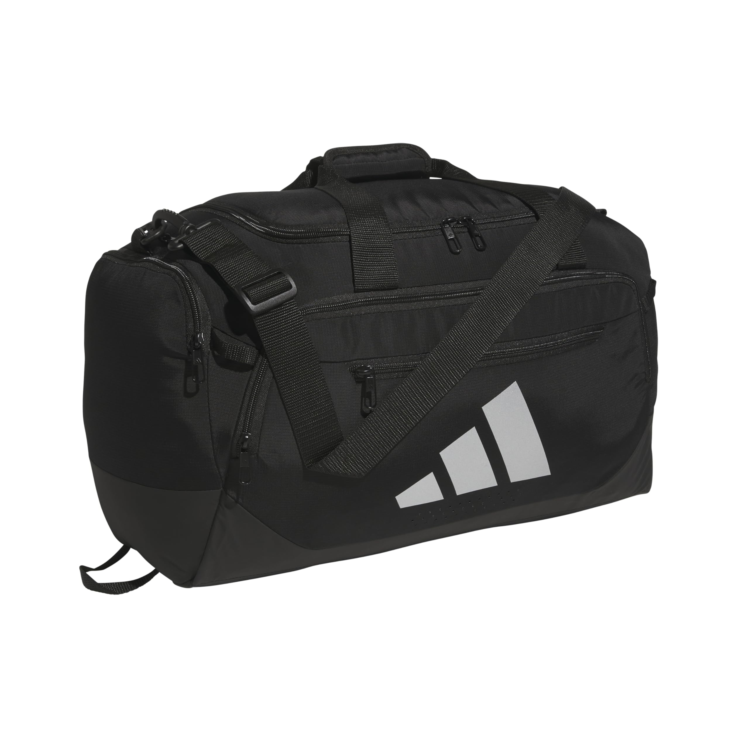 adidas Defender 5 Duffel Bag for Sports, Gym and Travel, Black/Silver Metallic, OSFA | Premium Duffle, Sports, Gym, Travel