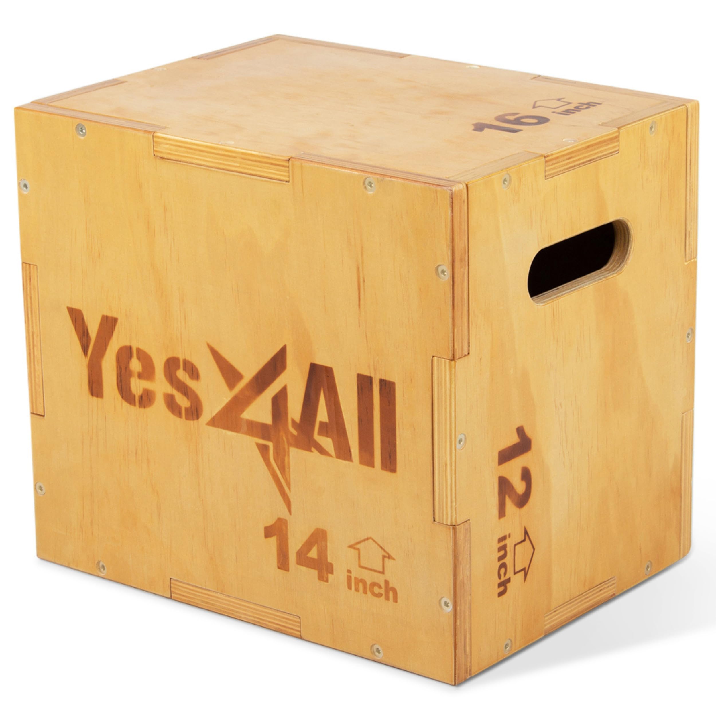 Yes4All Plyo Box, 3-in-1 Wooden Box Jump for Home Gym, Lunges, Squats, Dips