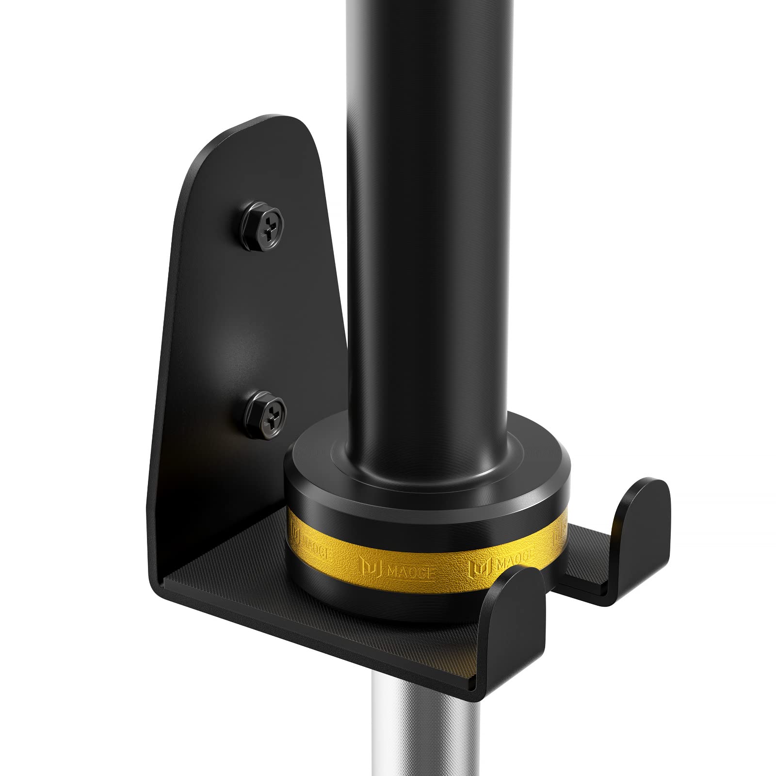 JNIHEEP Olympic Barbell Hanger,Garage Gym Bar Wall Rack,Vertical Barbell Mount Rack,Black Powder Coated,Space Saving Commercial or Home Gym Accessory,Holds Under 33mm Bar Size
