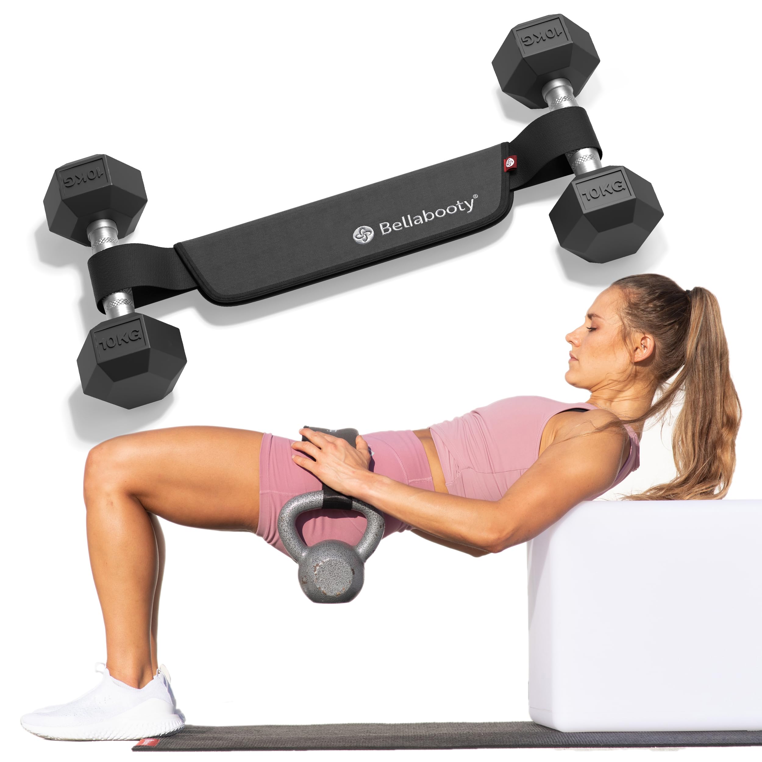 Bellabooty Premium Hip Thrust Belt - Adjustable Exercise Belt for Glutes & Squats, Hip Thrust Pad for Comfort, Versatile Gym Equipment for Home - Weightlifting Belt Support for Women
