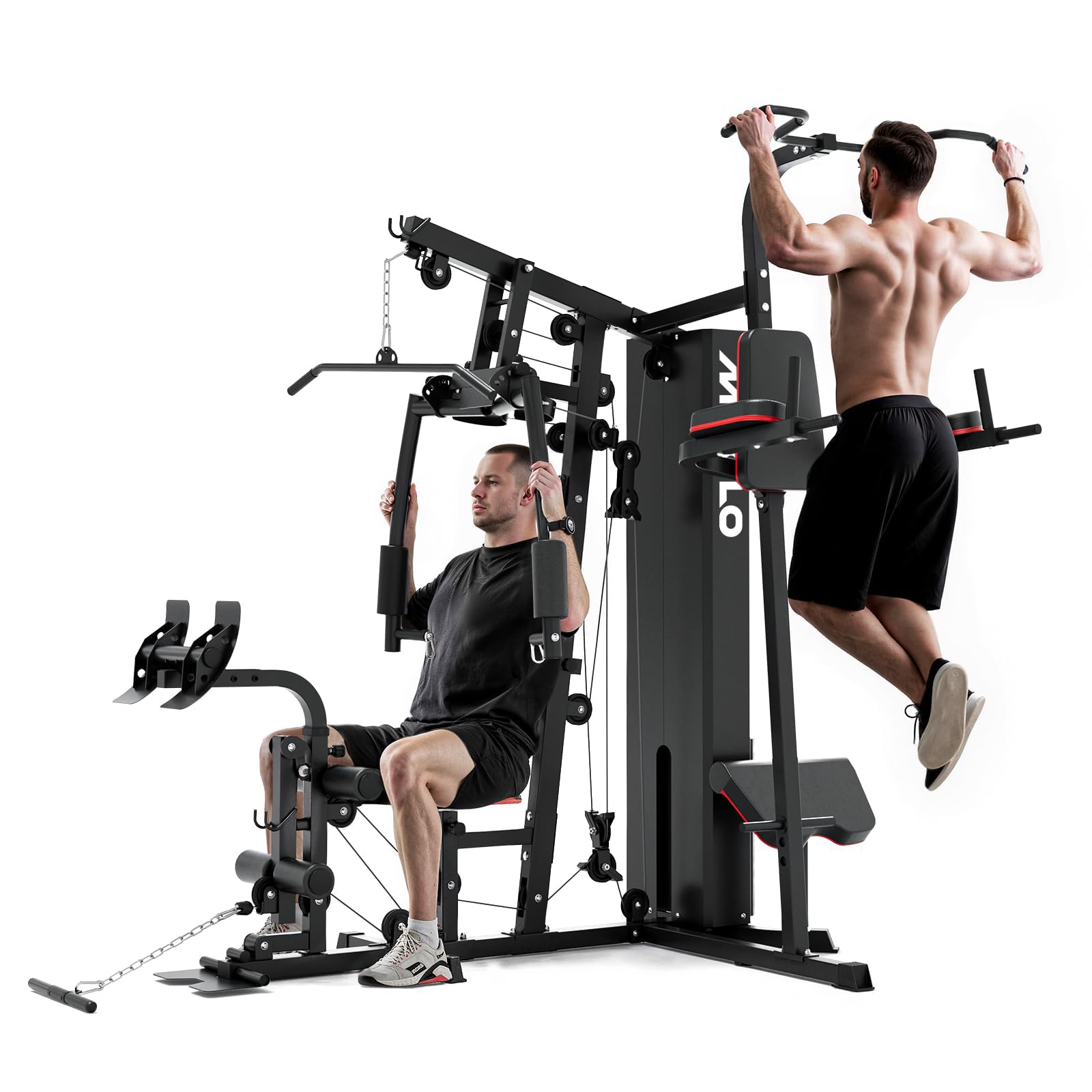Mikolo Home Gym, Workout Station with 152LBS Weight Stack, Multifunctional Home Gym Equipment, Exercise Equipment for Full Body Strength Training