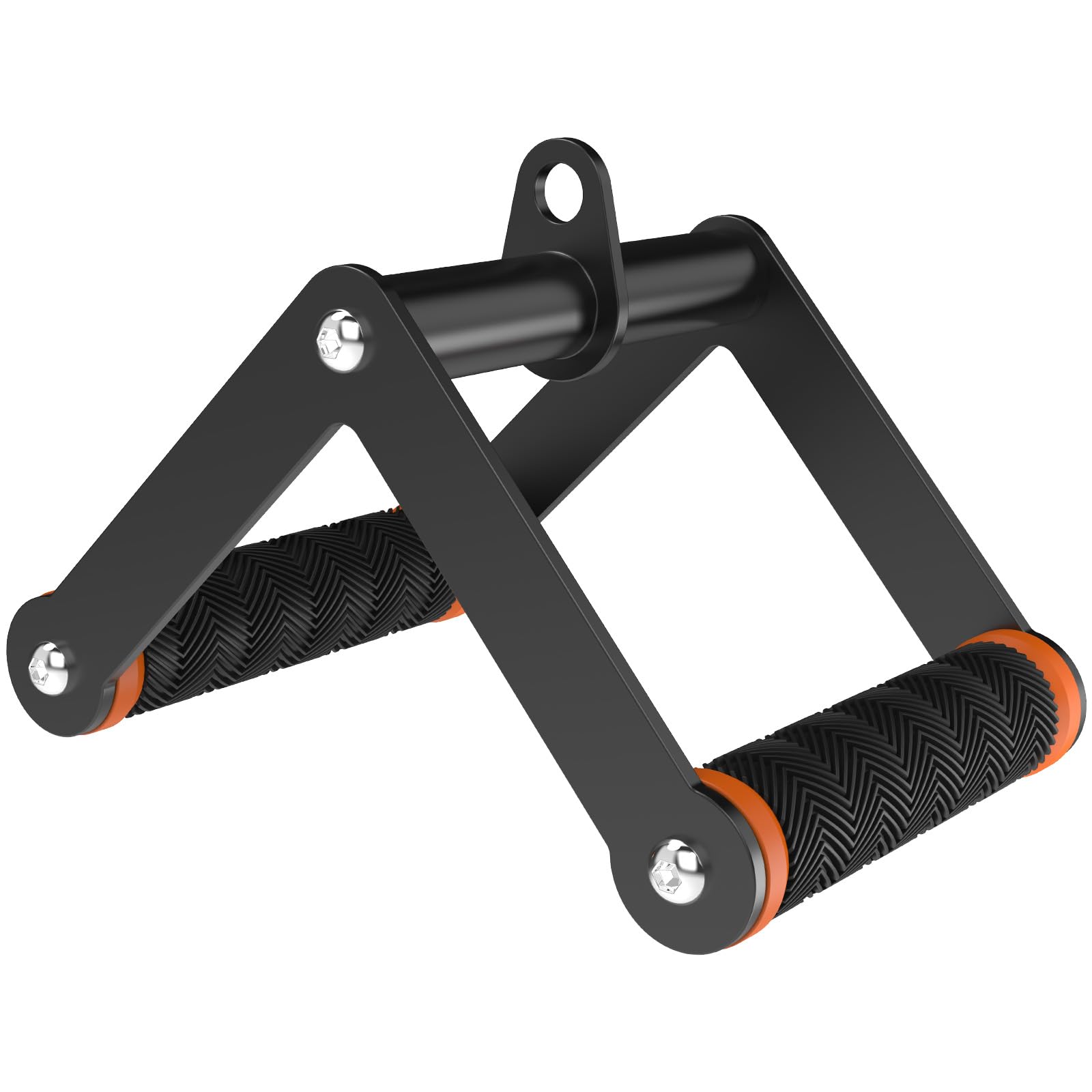 Fitarc Double D Row Handle Cable Attachment for Gym & Home Workouts, V Bar Cable Attachment with Non-Slip Grips, Orange