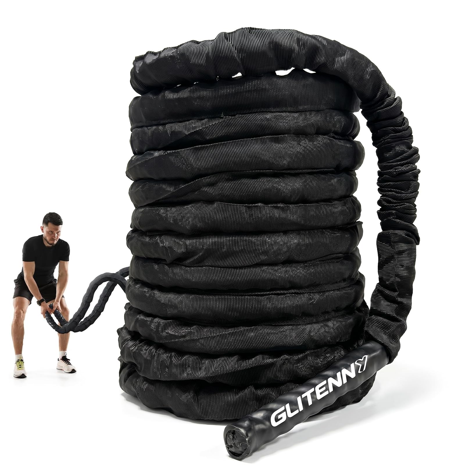 Battle Ropes Black Workout Rope 1 inch Battle Ropes for Home Gym 30ft Exercise Ropes for Working Out Heavy Ropes for Exercise Training Weighted Rope Weighted Workout Rope Battle Rope