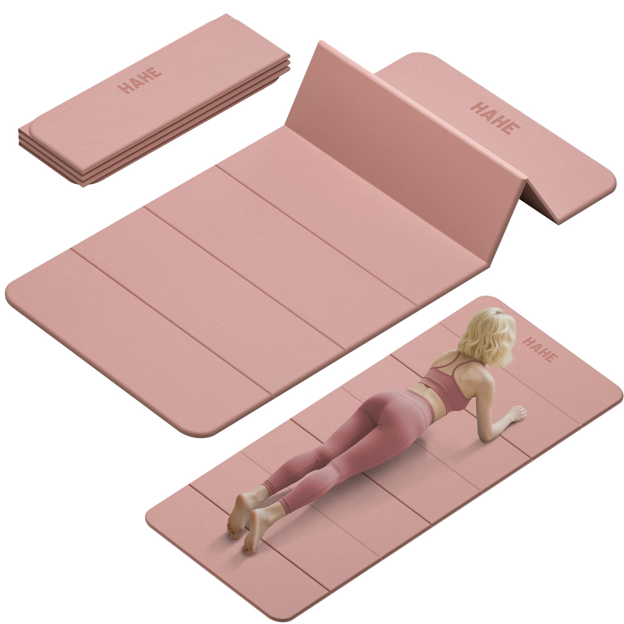 Foldable Yoga Mat,74"Lx32"Wx1/3"Thick,Folding Exercise Mat,Non-slip Wide Pilates Mats for Home Workout/Travel, Portable Yoga Mat Thick for Yoga/Pilates/Camping/Floor Exercises