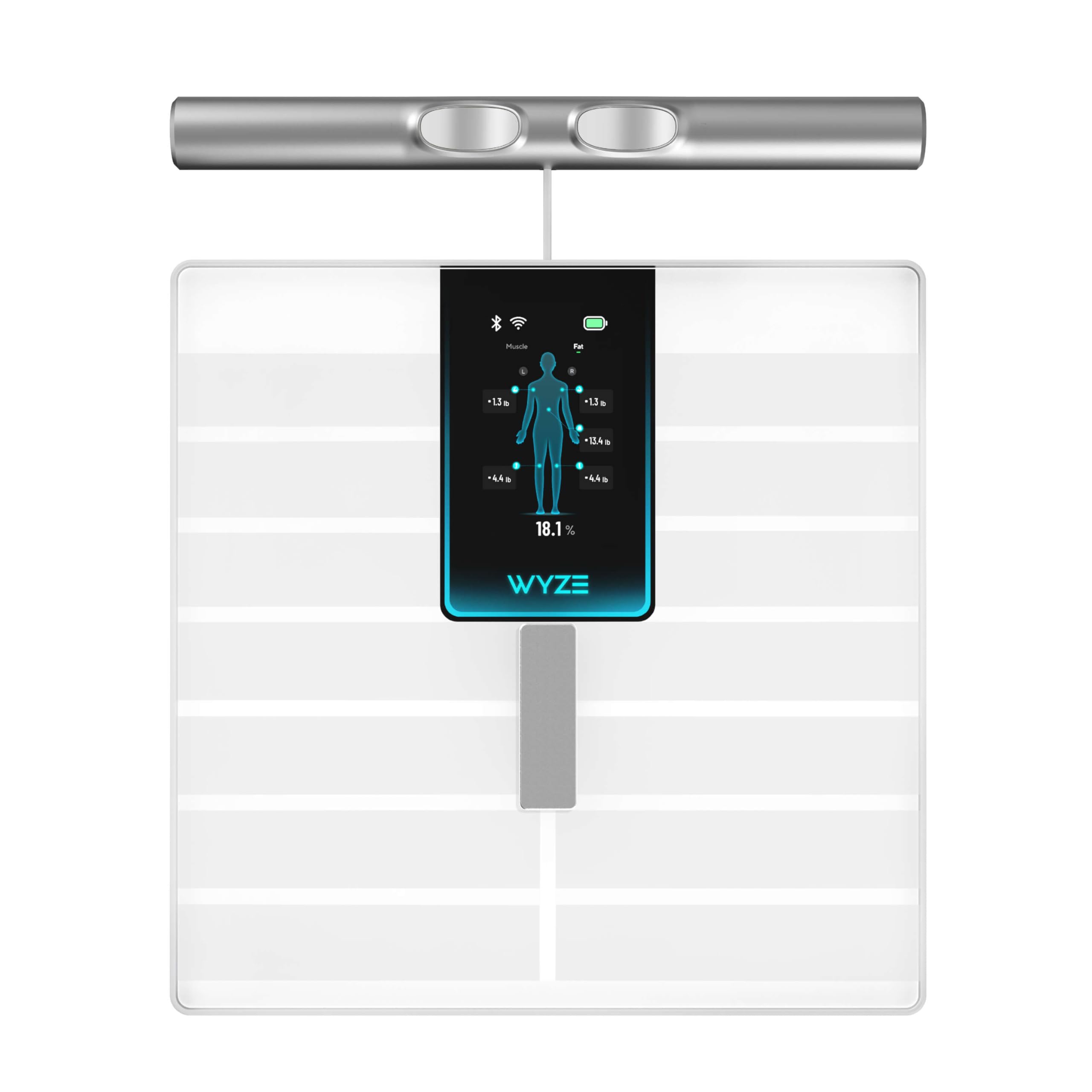 Wyze Smart Scale Ultra BodyScan with Handle – Wi-Fi & Bluetooth Body Composition Scale for Weight, BMI, Body Fat, Muscle Mass, and Segmental Measurement, 400 lbs, White