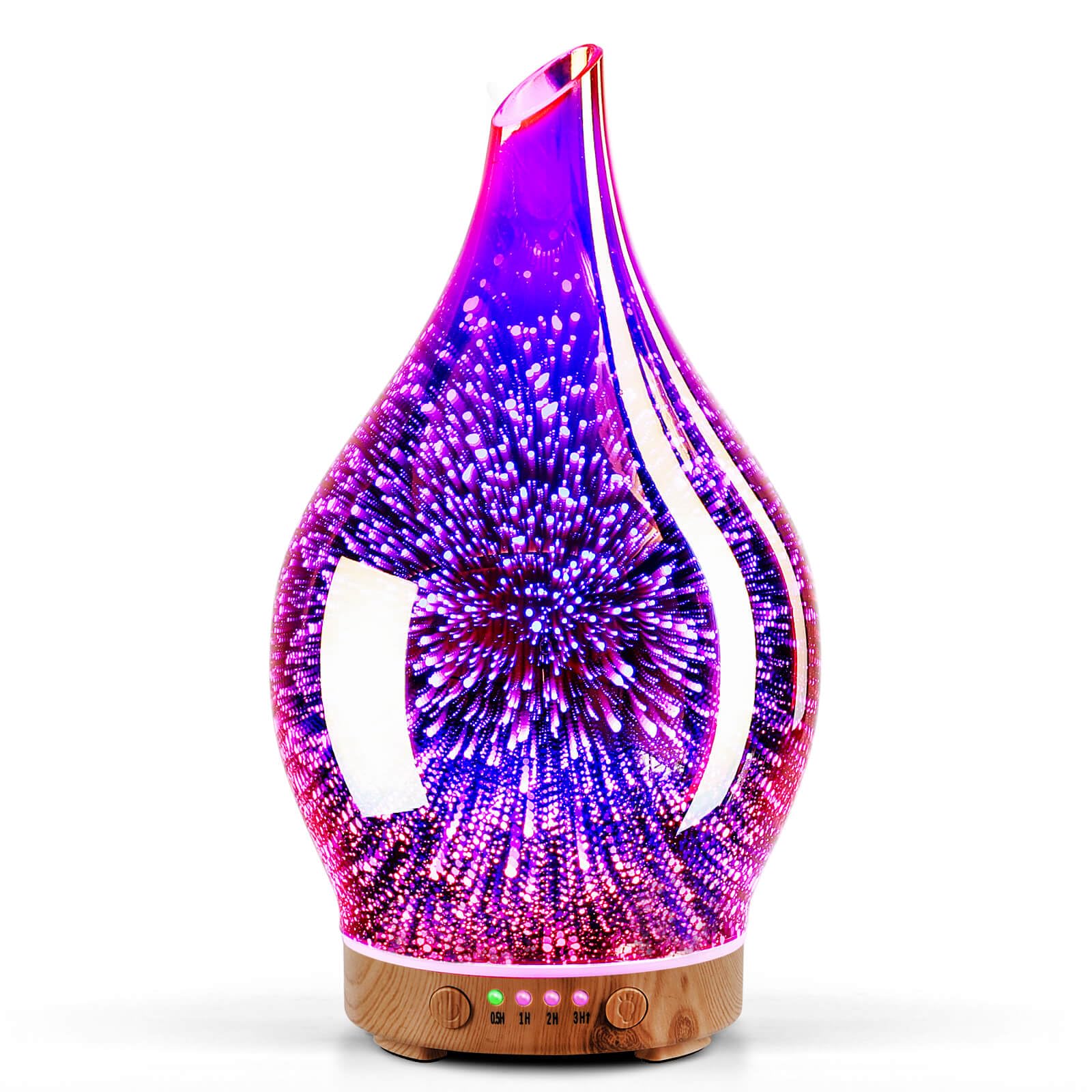 Porseme Essential Oil Diffuser 3D Firework Glass Aromatherapy Ultrasonic Humidifier Rose Gold, Auto Shut-Off, Timer Setting, BPA Free, Aroma Decoration for Home, Office, Gym, Spa, Premium Gift 150ml