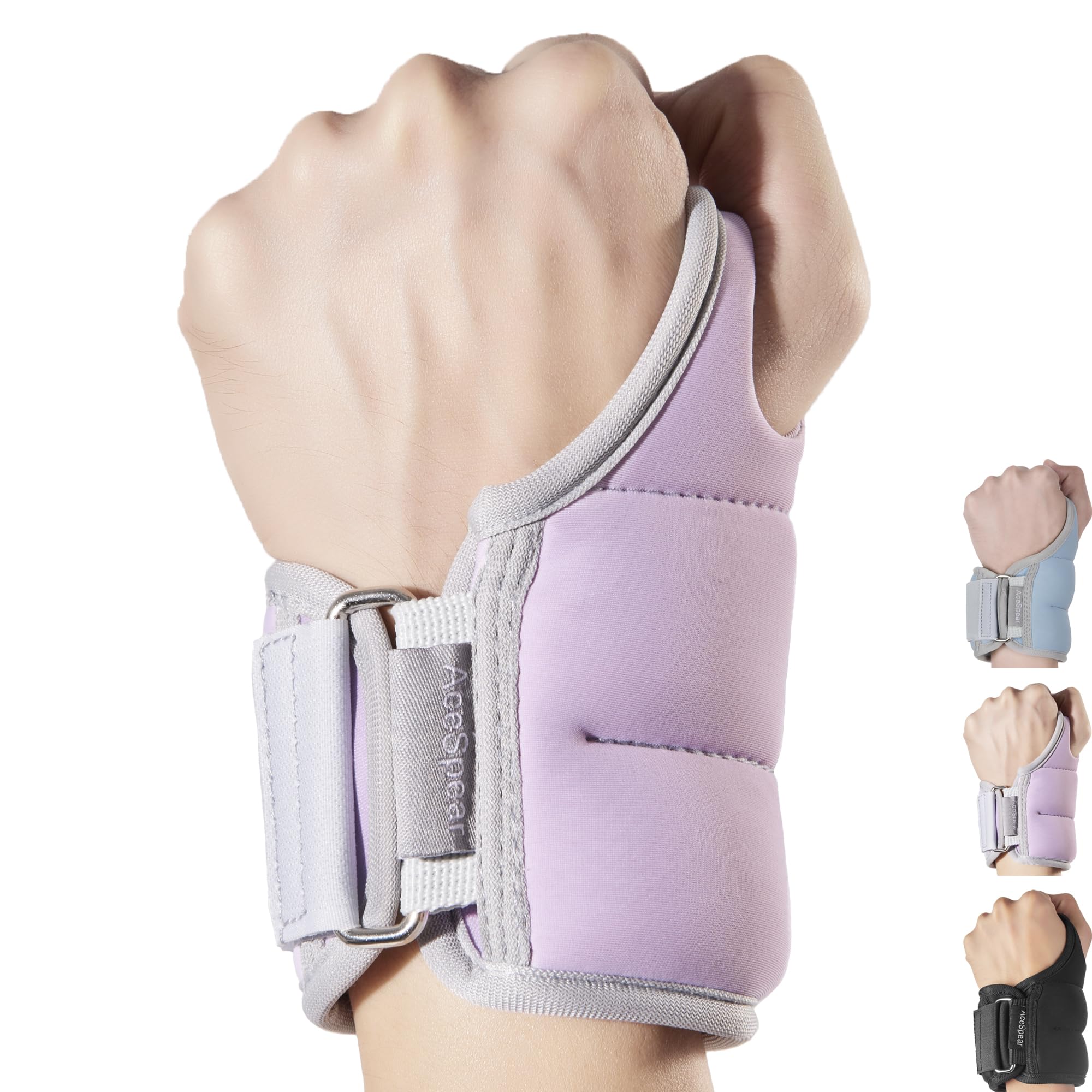 AceSpear Wrist Weights with Thumb Loops Lock for Men Women 1lb*2 2lbs*2 3lbs*2 Ankle Weights Weighted Gloves for Running Strength Training Walking Exercises