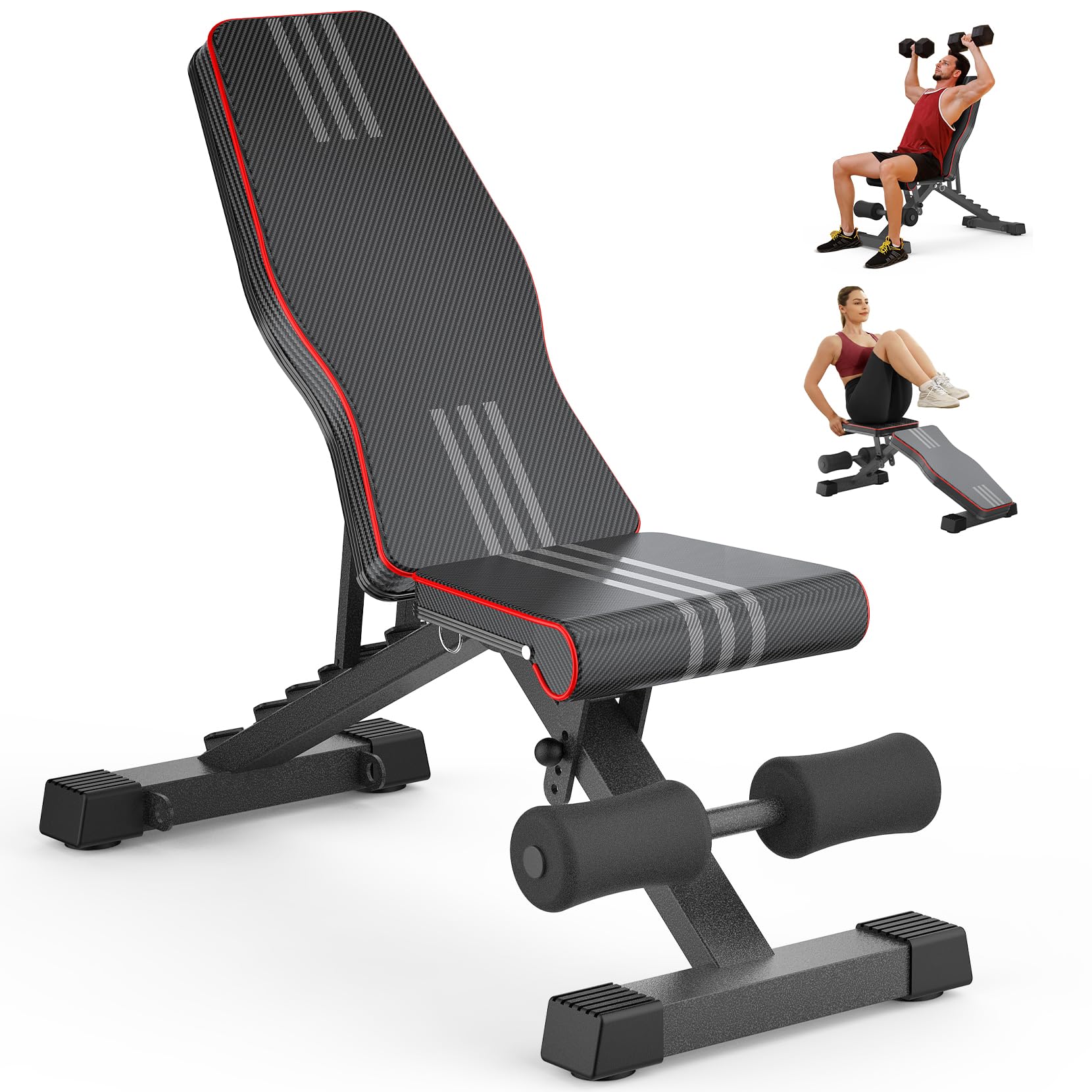 Multi-Function All in 1 Weight Bench Set - Multi-Positions Heavy Duty Weight Lifting Sit Up Bench Workout Benchs Folding Bench Press for Home Gym