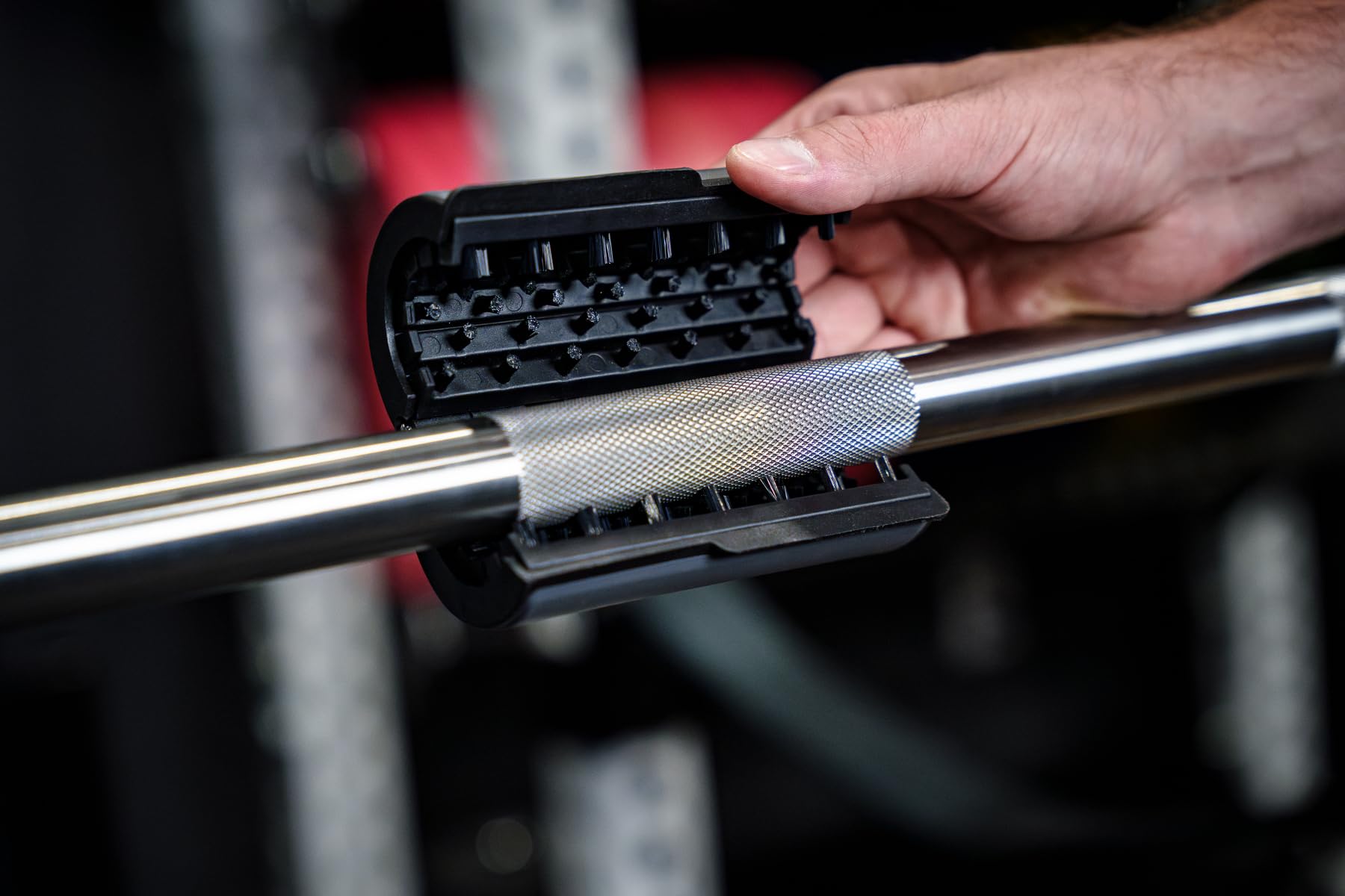 Barbell Rescue 360° Barbell Cleaning Brush – Patented Cylindrical Design, Removes Chalk & Buildup from Barbells, Dumbbells & Gym Equipment, High-Density Nylon Bristles