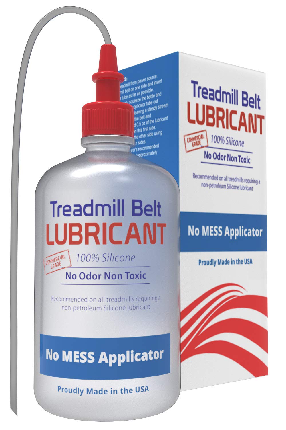 Treadmill Belt Lubricant - Made in USA 100% Silicone Lube Oil | Includes precision applicator tube, universal compatibility with walking pads, folding running machines, reduces squeaks
