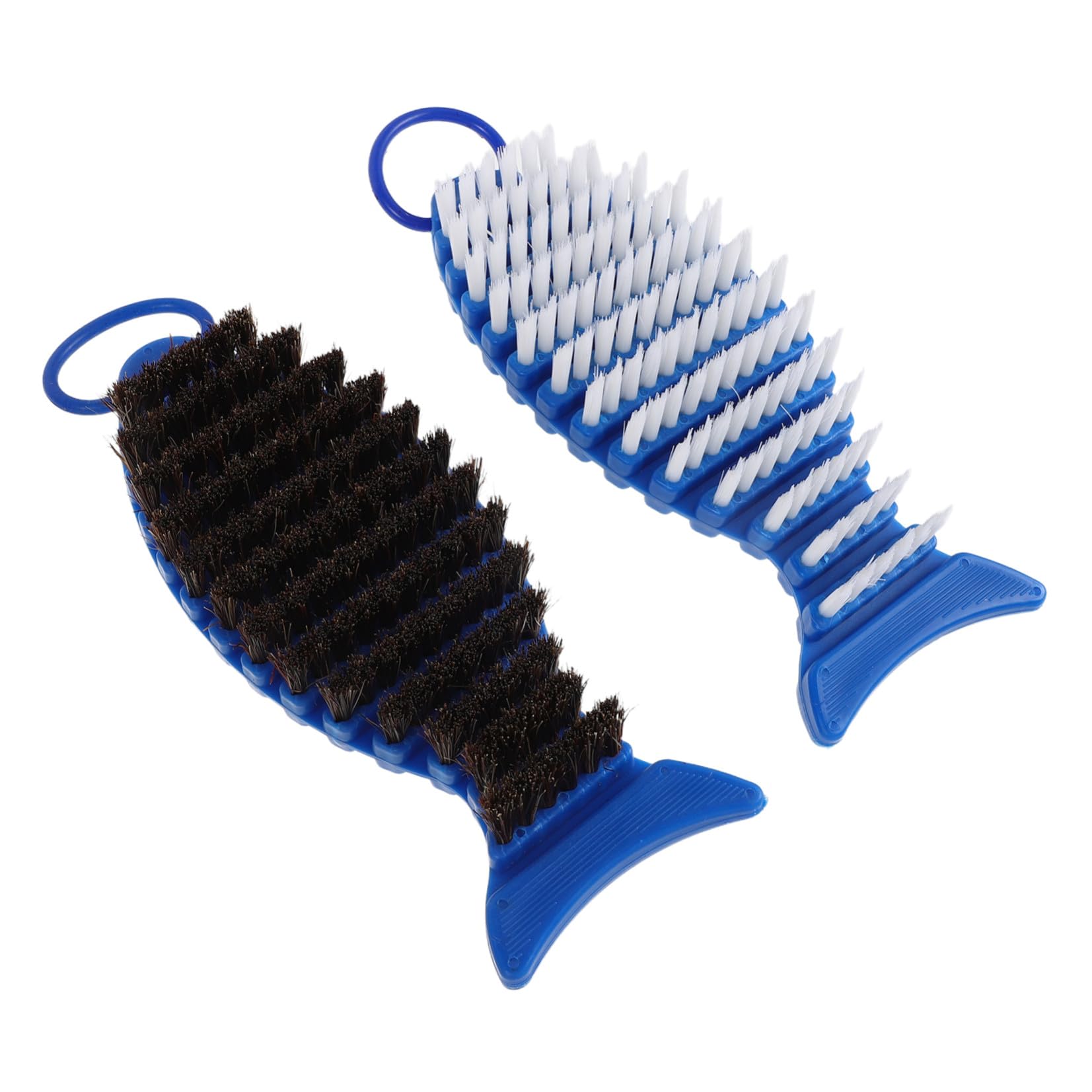 ULTECHNOVO 2pcs Barbell Cleaning Brush Kit Nonslip Handle and Fish Shape Design, Nylon and Plastic Material for Deep Cleaning Weighted Bars and Strength Training Bars in Home Gym or Fitness
