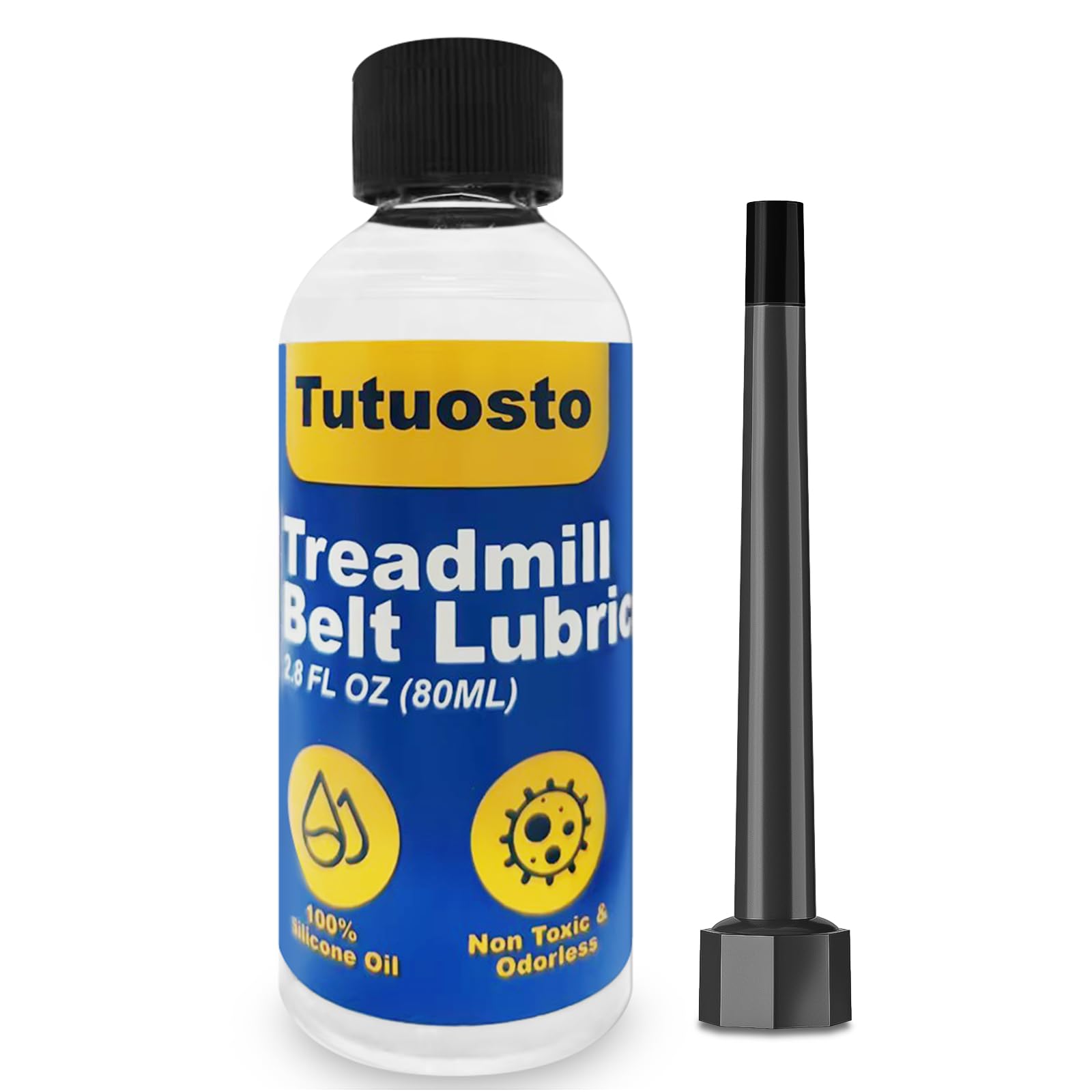 Treadmill Lubricant for Belt, 100% Silicone Treadmill Oil Kit | Walking Pad Oil and Silicone Lubricant Kit for Treadmill Belt Maintenance with Applicator Tube, Viscosity 500CS