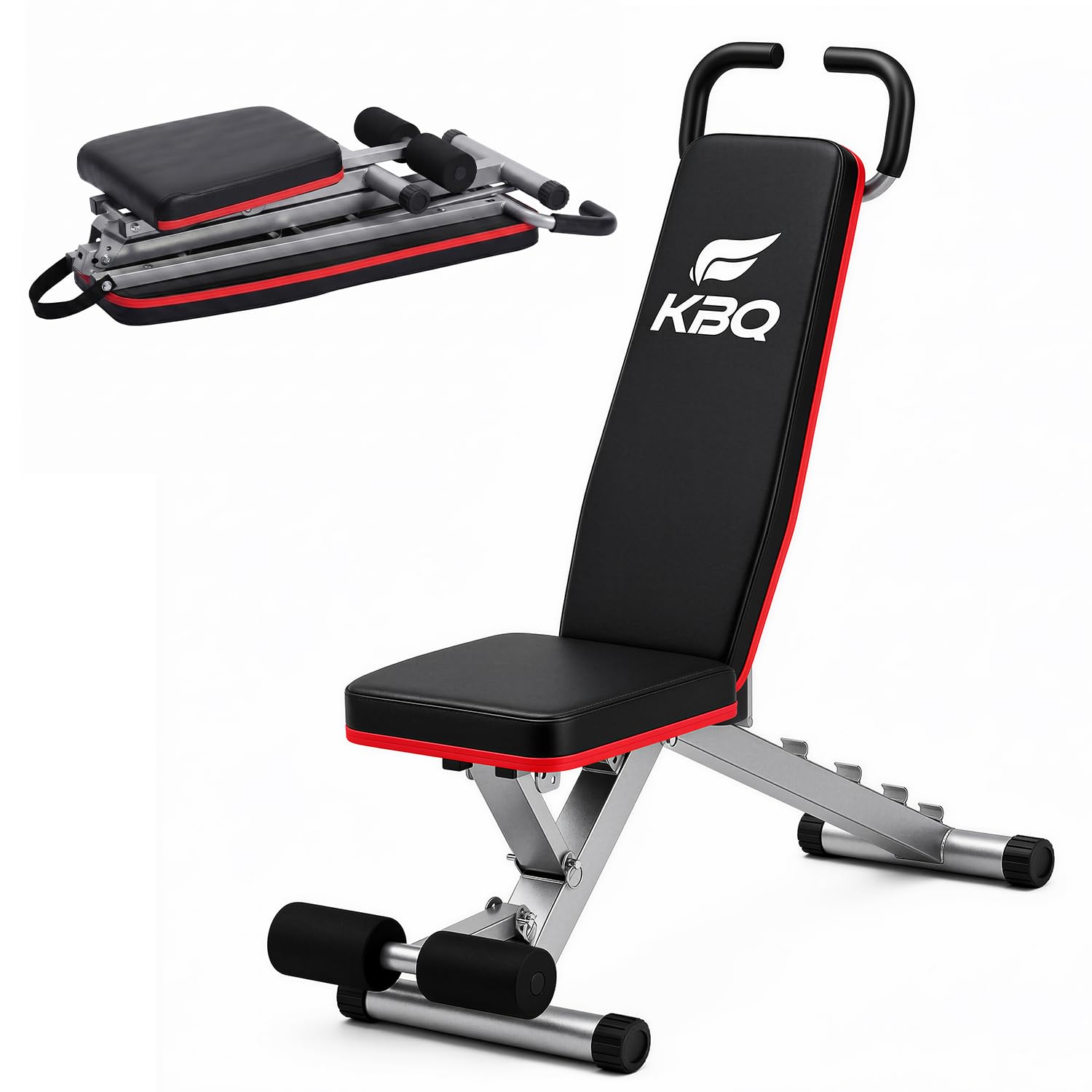 Adjustable Exercise Chair for Home Gym – Foldable Back Extension Bench for Core, Hip & Lower Back Workout – Multi-Functional Hyperextension Bench for Full-Body Exercise(with Illustrated Training Action Guide)