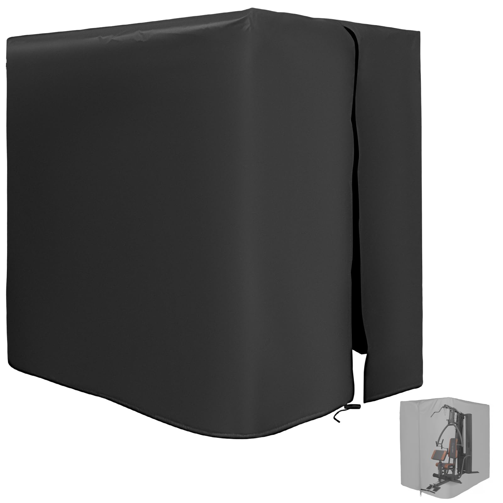 Protective Cover for Home Gym Set with Waterproof Zipper, 600D Oxford Waterproof& Dustproof Cover for Gym Station/Home Excersize Equipment Set- UV Resistant, Dustproof, 67"L x 41.3"W x 72.8"H, Black
