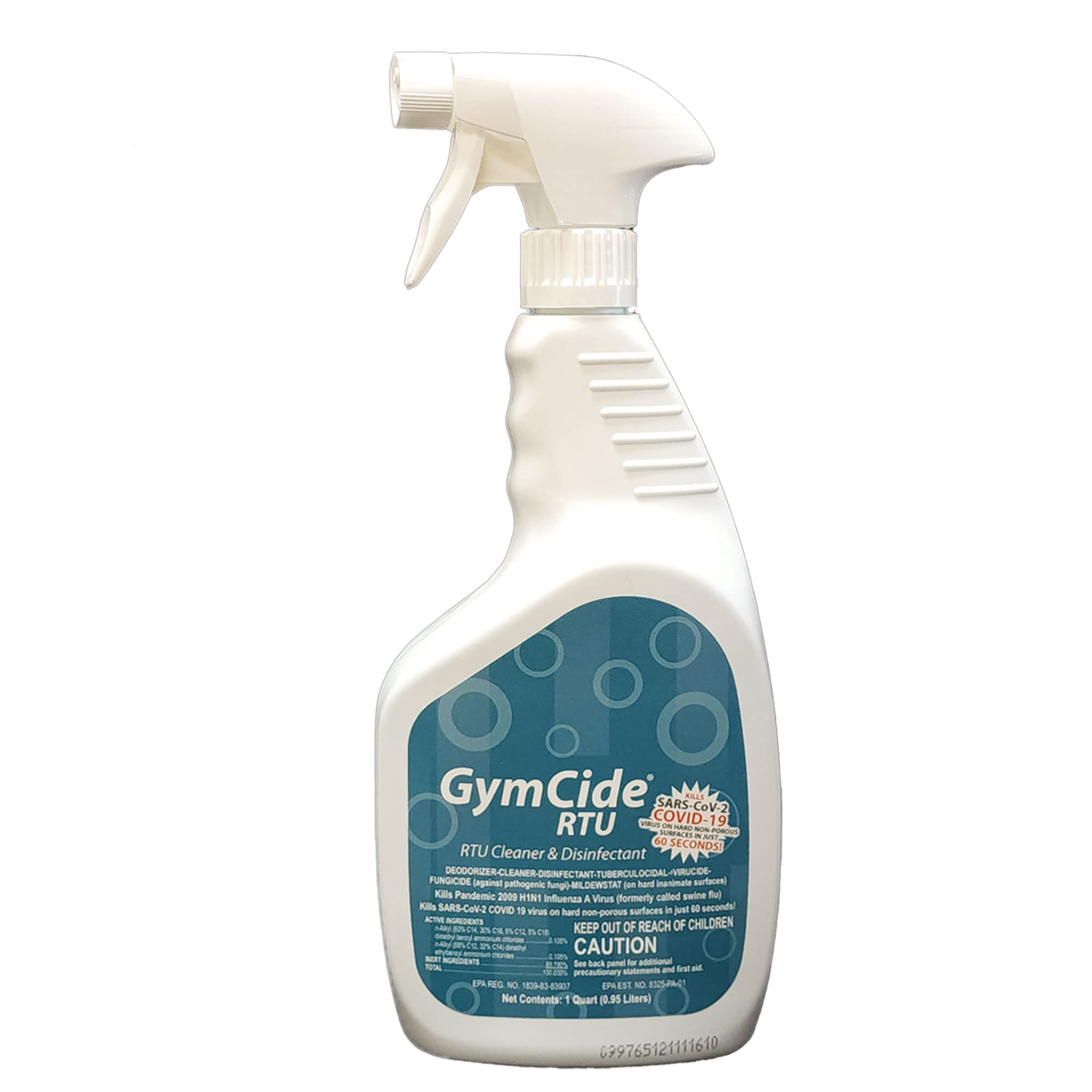 GymCide Disinfectant & Cleaner For Sports, Gyms, and Fitness Equipment, EPA Registered, Quart (1)