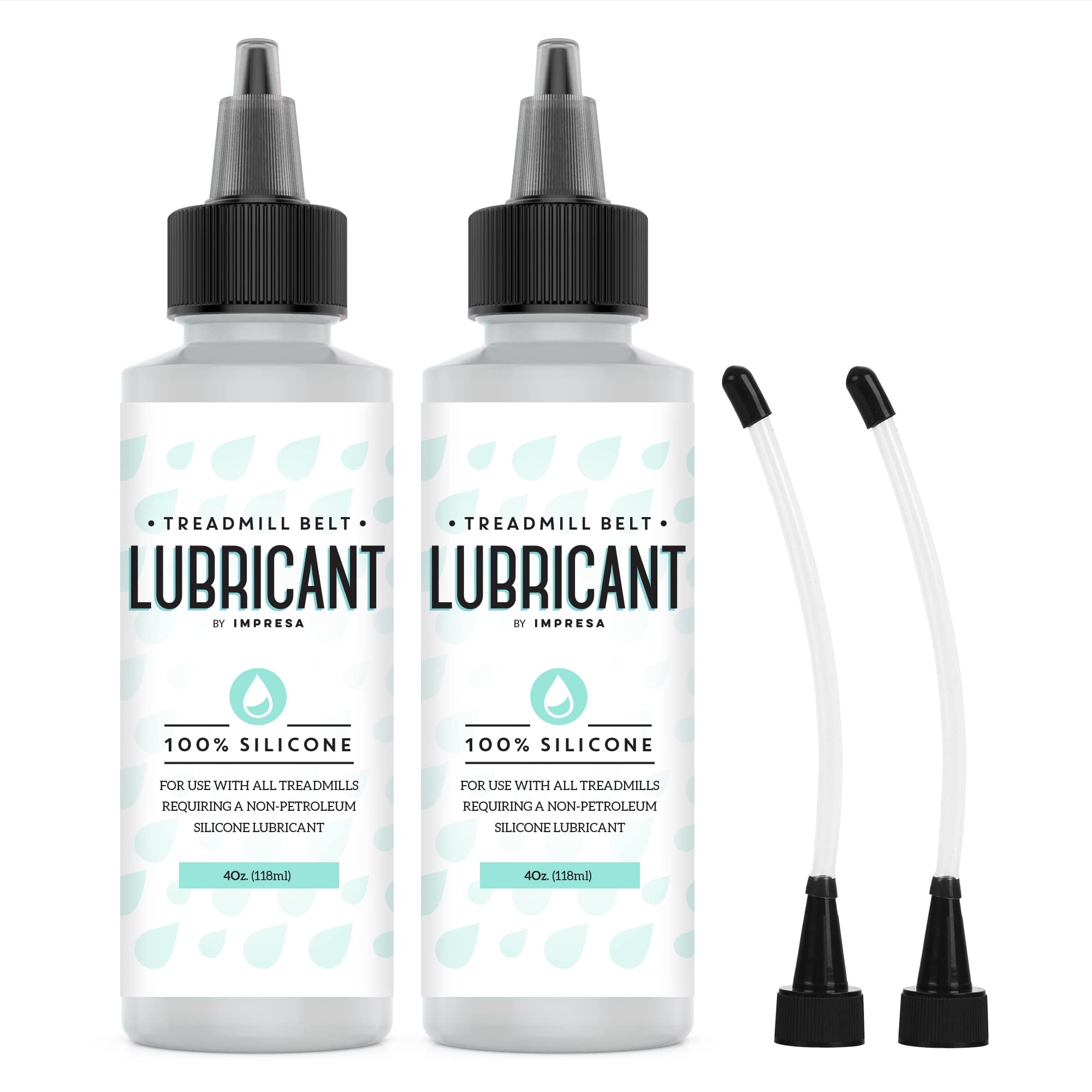 IMPRESA Silicone Treadmill Belt Lubricant - 2 Pack, 4 Fl Oz - Twist-Top Application for Liquid Silicone Lubricant - Noise Reduction for Treadmill Maintenance