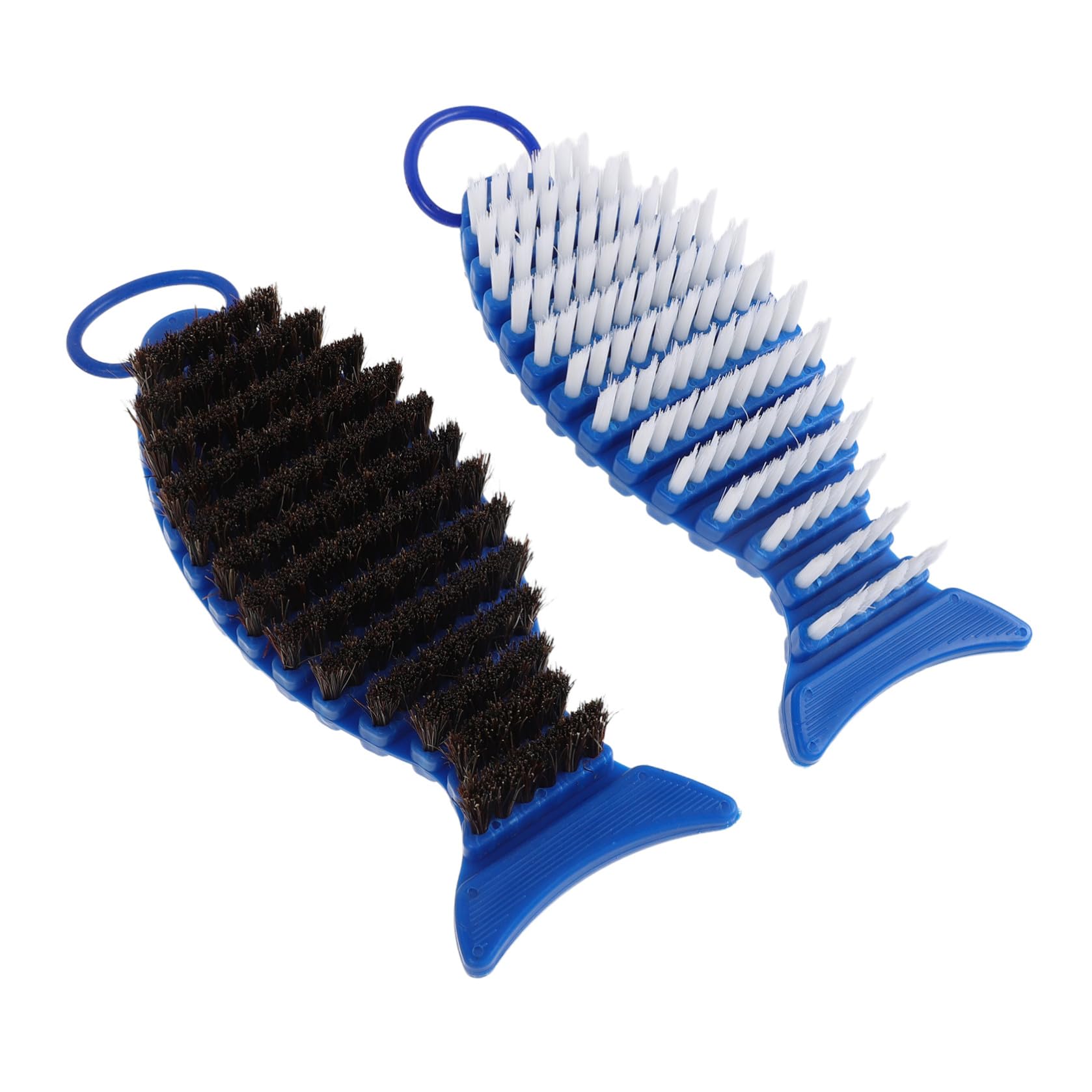 Barbell Cleaning Brush Set 2pcs with Stiff Nylon Bristles, Blue Handle Fitness Equipment Cleaner for Home Gym Weightlifting Bar Maintenance and Strength Training Bar Care