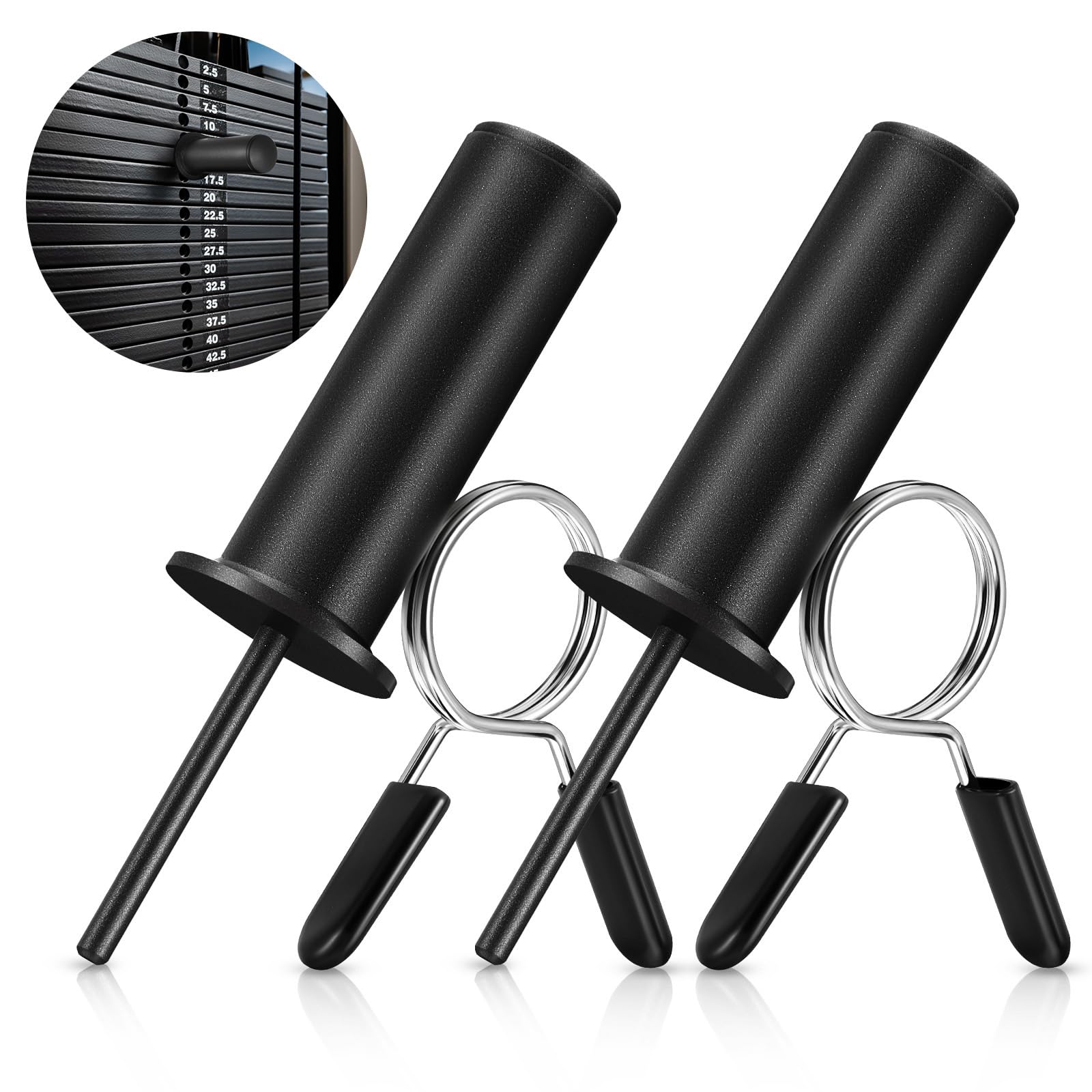 Lasnten 2 Pcs Weight Stack Pin Extender, Gym Pin, Black