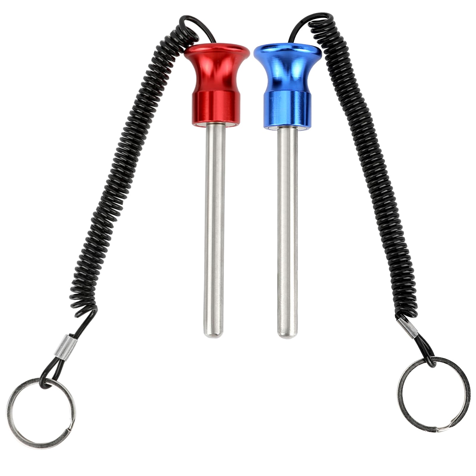 Magnetic Weight Stack Pin 2 Packs, 0.4 Inch Universal Gym Pin with Pull Rope, Drop Set Pins for Weight Stack Extender, Heavy Duty Aluminum Alloy Fitness Equipment Selector Pin for Home Machine