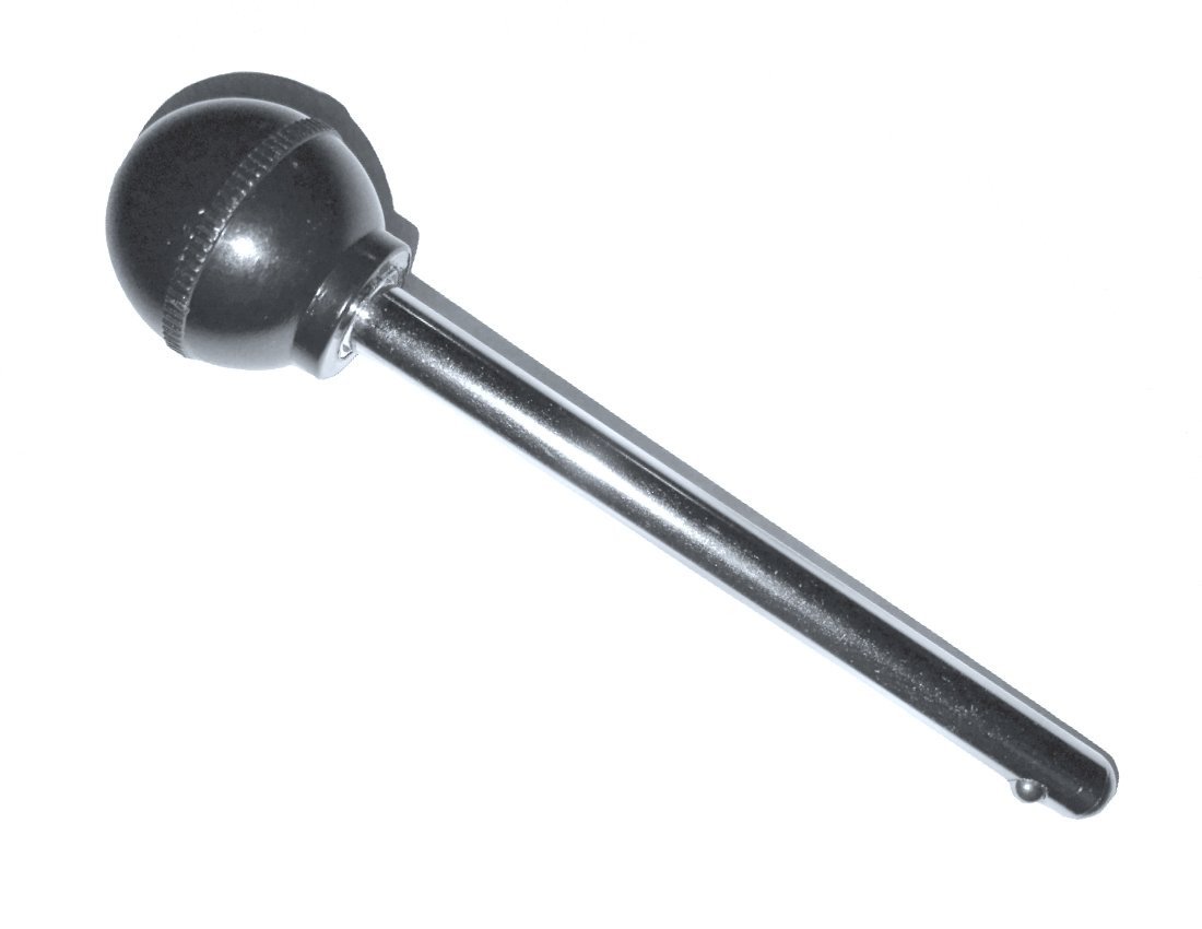 Pin, Tensile ((1/4" Dia 3-1/2" Locking) Round Black Knob- Universal Weight Stack Replacement PIN | Detent Hitch Locking PINS - Multiple Size Locking Lengths | by SBD