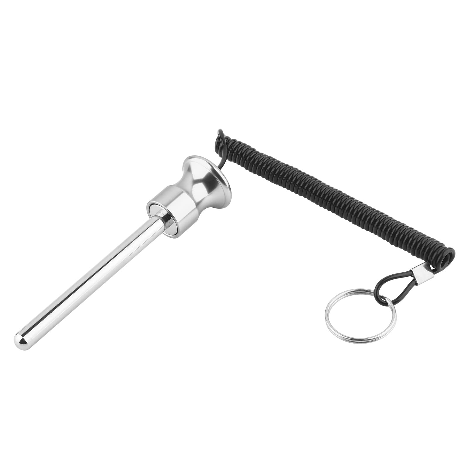 Cosmos Gym Weight Stack Pin Universal Replacement Selector Lock Pin Detent Hitch Pin, Tensile 3/8" Dia. & 4" Locking Space with Lanyard, for Gym Equipment Machine Weight Plate