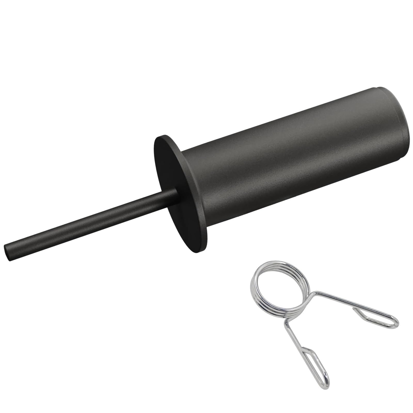 Heavy-Duty Black Weight Stack Pin Extender - 5/16" (8mm) for Home Gym & Commercial Cable Machines, High-Strength Steel with Spring Clip Collar, 133LBS Max Load, Fits 2" Olympic Weight Plates