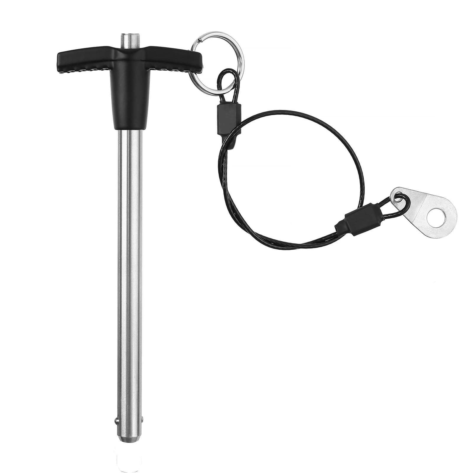 T Handle Quick Release Pin 5/16 Inch Diameter ,Stainless Steel Ball Locking Pin with Push Button Lanyard Cable Usable Length 3.54"(8*90mm)