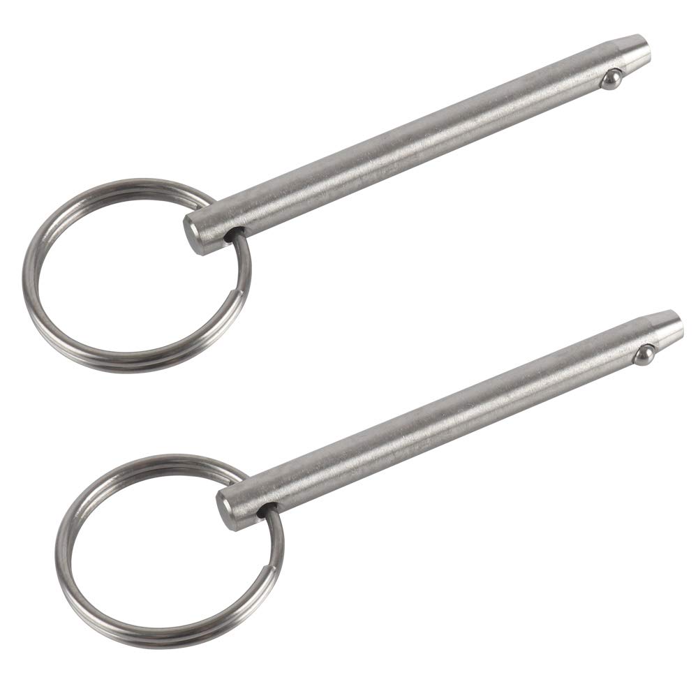 2 Pcs Quick Release Pin, Diameter 1/4", Overall Length 3"(76mm)