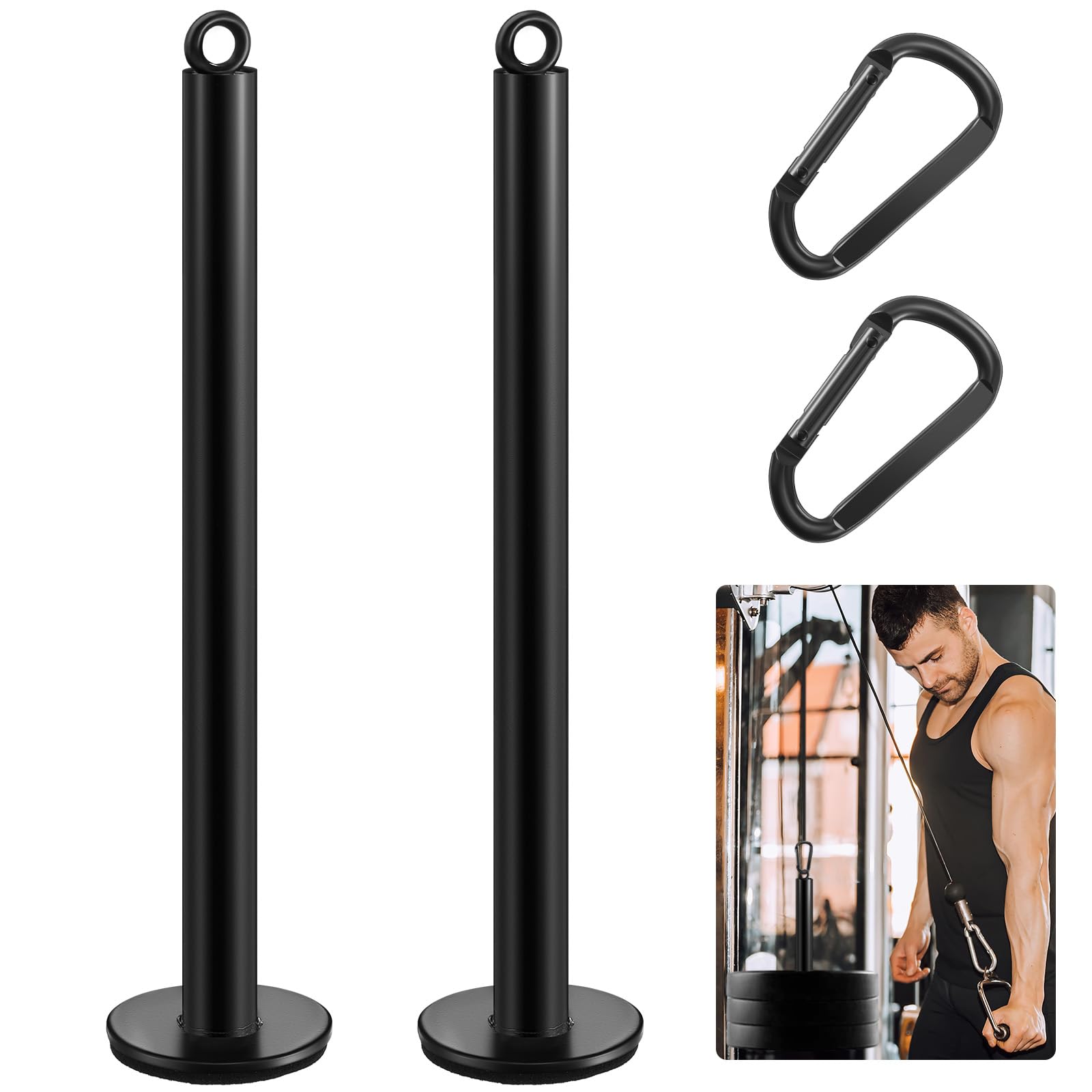 Lasnten 2 Set Weight Loading Pin Fit 1 Inch Standard Weight Plate for Gym