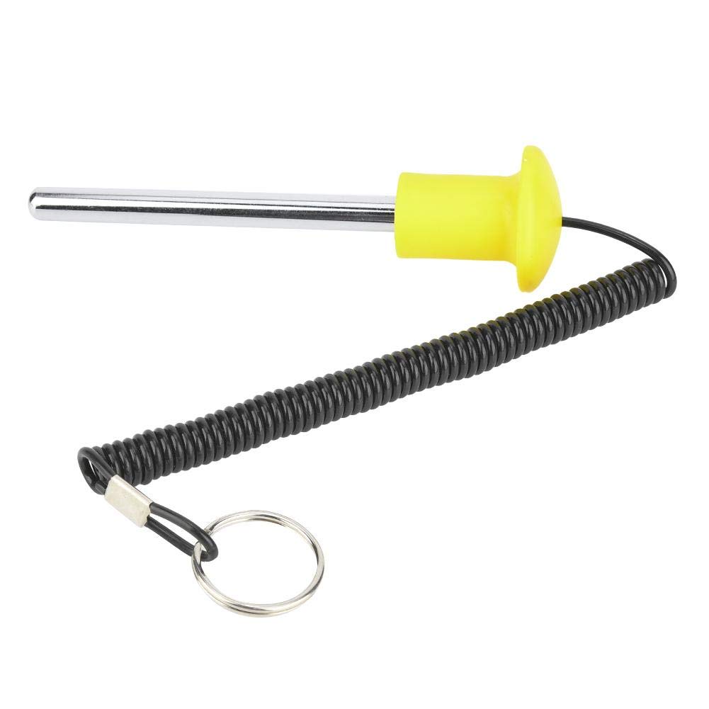 Vbestlife Pin, Tensile Magnetic Universal Weight Stack Replacement Training Fitness Accessories Hitch Pin Yellow T Handle Knob Reinforced Steel Wire Laynard (10 * 105) Safety pin Gym