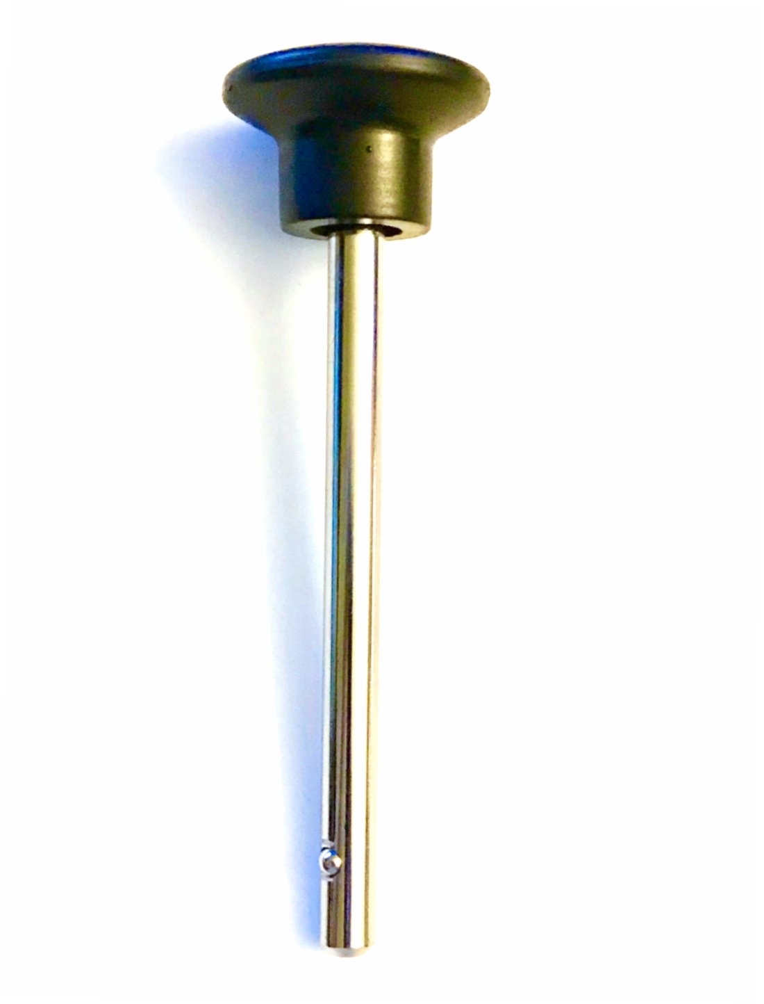 Pin, Tensile- (3/8” Dia - Locking Space 4-1/4”) Universal Weight Stack Locking Pin SELECTOR Key w/New Black Knob | Detent Cotterless Chrome Plated Steel Shaft Hitch PINS | by SBD